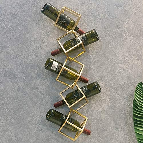 DZX Wall-Mounted Wine Rack 5 Bottles Gold
