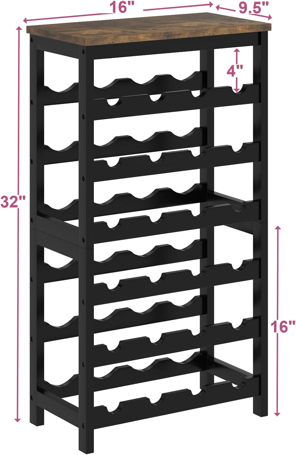 6 Tier Bamboo Wine Rack 24 Bottles Storage Display