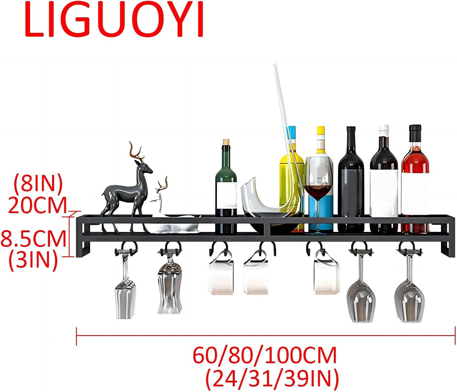 LIGUOYI Wall-Mounted Wine Glass Hanger 1