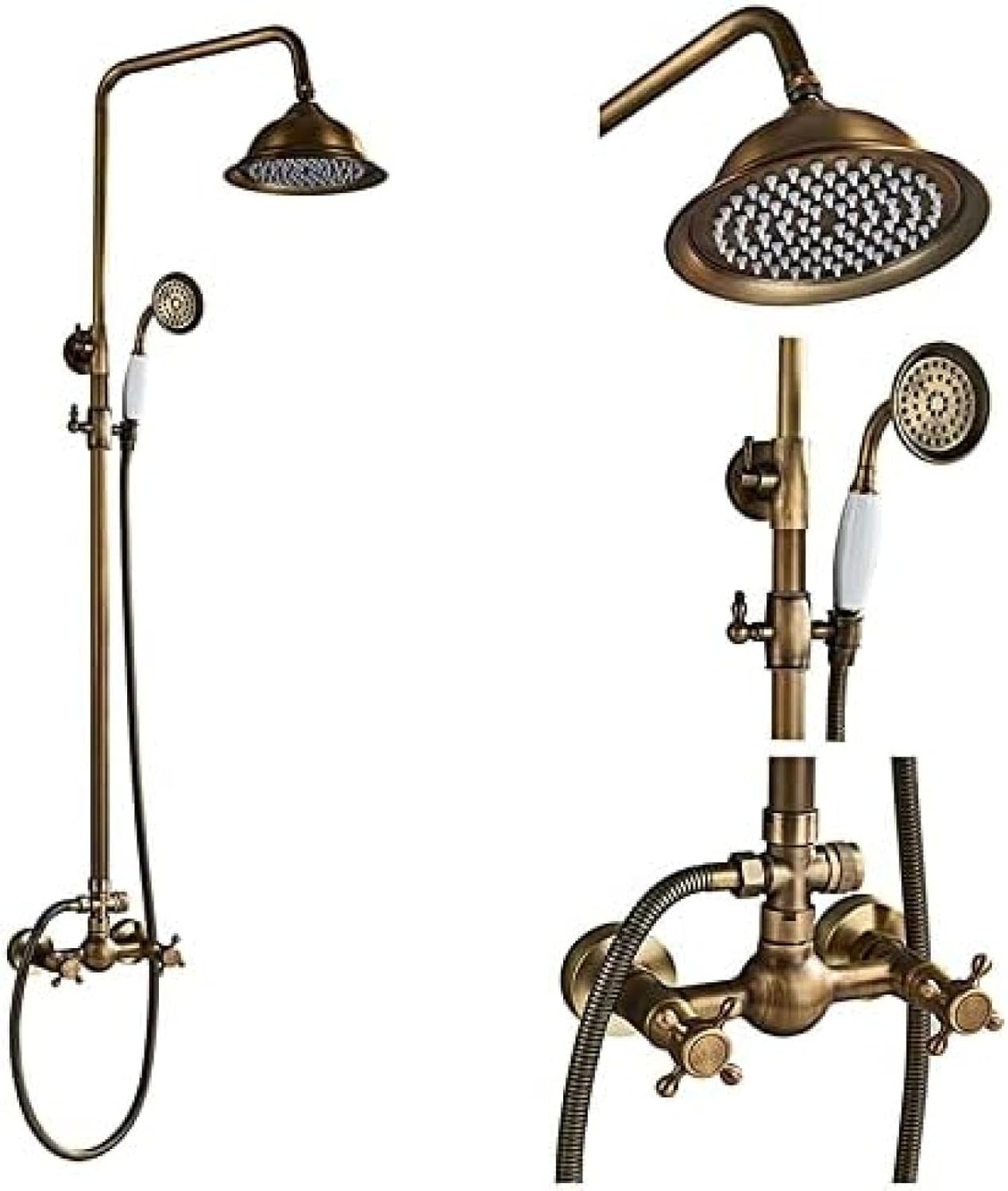 TECKI Antique Brass 06 Rainfall Shower Kit