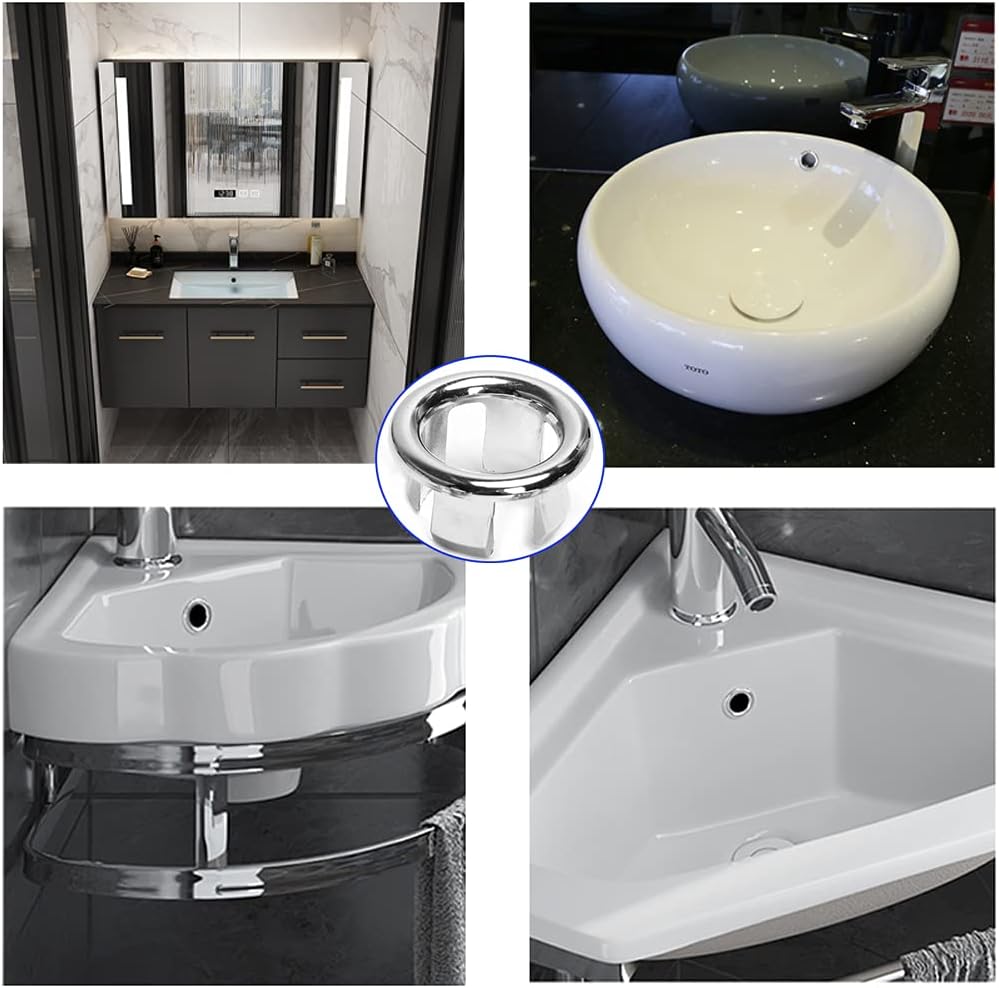BlingKingdom 3PCS Sink Overflow Ring Hole Trim Drain Cap