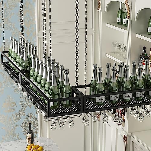 Adjustable Ceiling Wine Glass Holder with Iron Chain