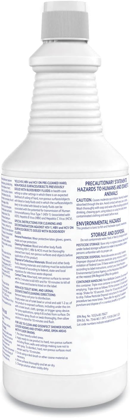 CREW Diversey Neutral Disinfectant 32 oz Squeeze Bottle 12CT