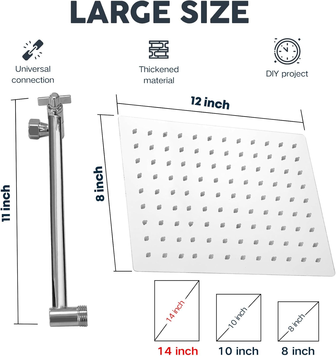 Ashwanth 14 High Pressure Rain Shower Combo