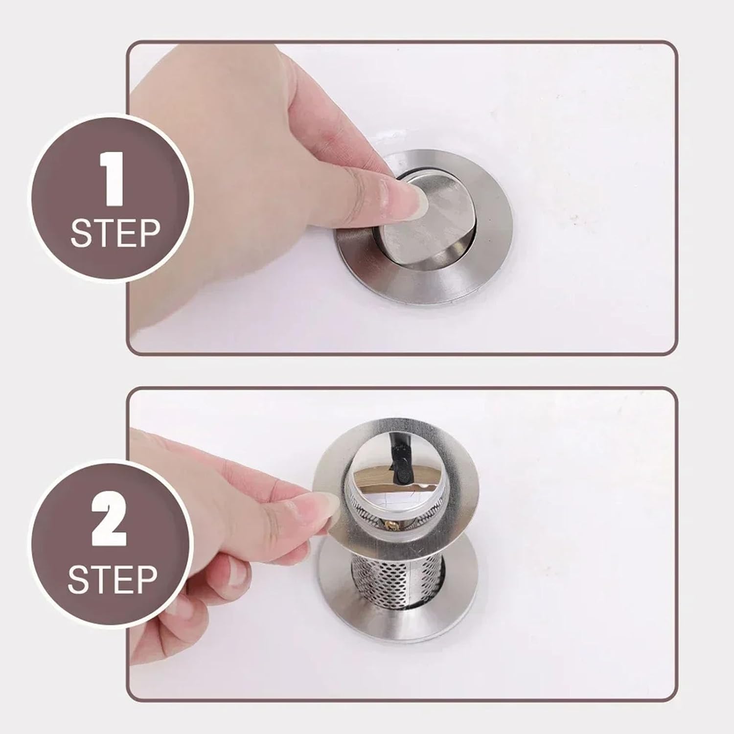 Kingdong Stainless Steel Basin Drain Filter 2PCS