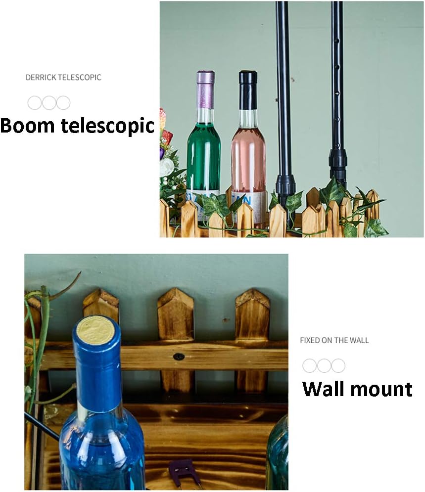 Retro Wall-Mounted Industrial Metal Wine Rack