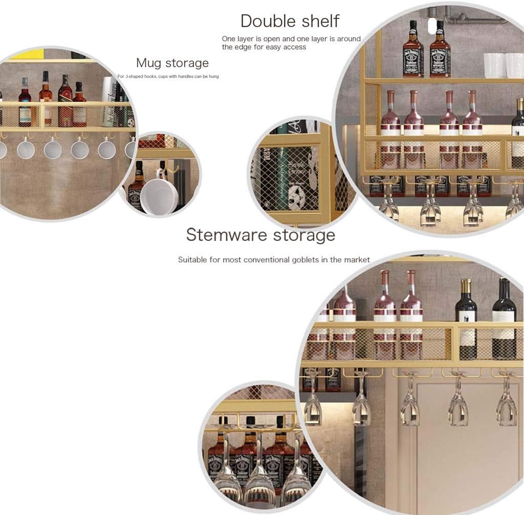 Pimex Wall-Mounted Wine Rack with Partitions