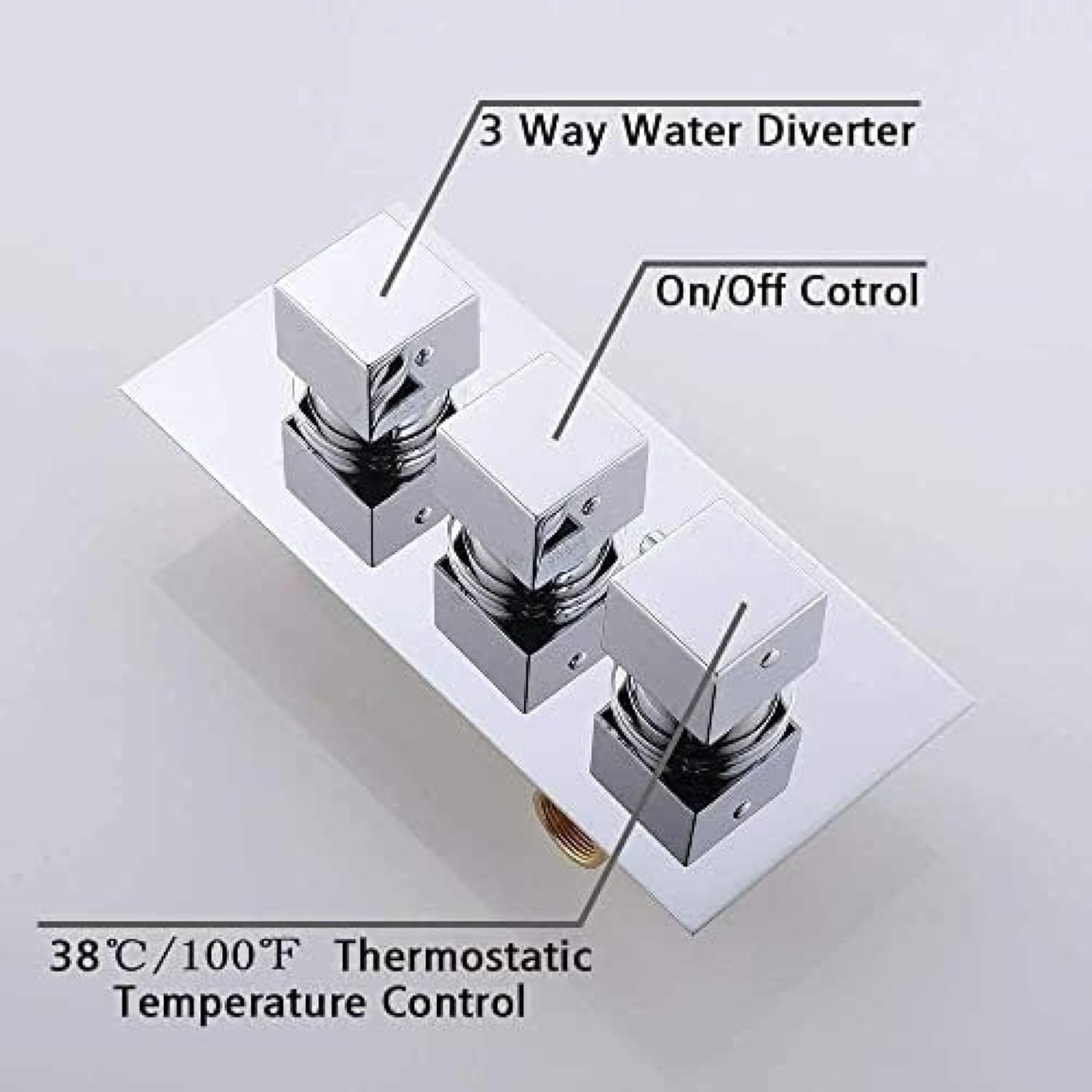 TECKI Thermostatic Shower System Set With 16 Inch Head And Handheld Tap