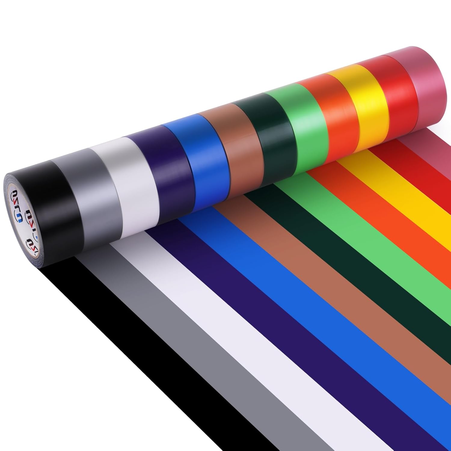 12PCS Rainbow Duct Tape Set 1In x 20Yd Heavy Duty