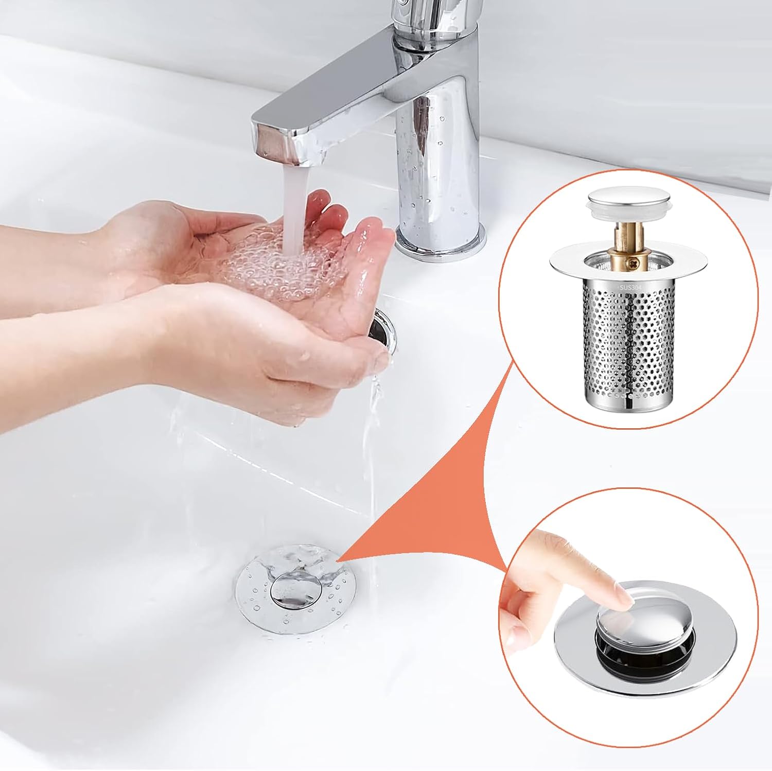 RUXIEWEY Stainless Steel Drain Strainer 2PCS