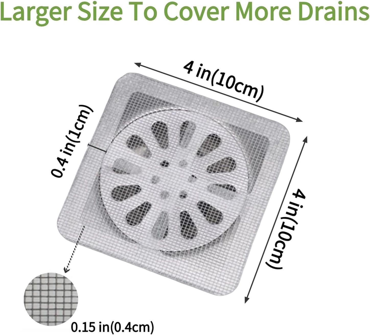 Disposable 4x4 Square Drain Covers 30PCS Hair Catcher