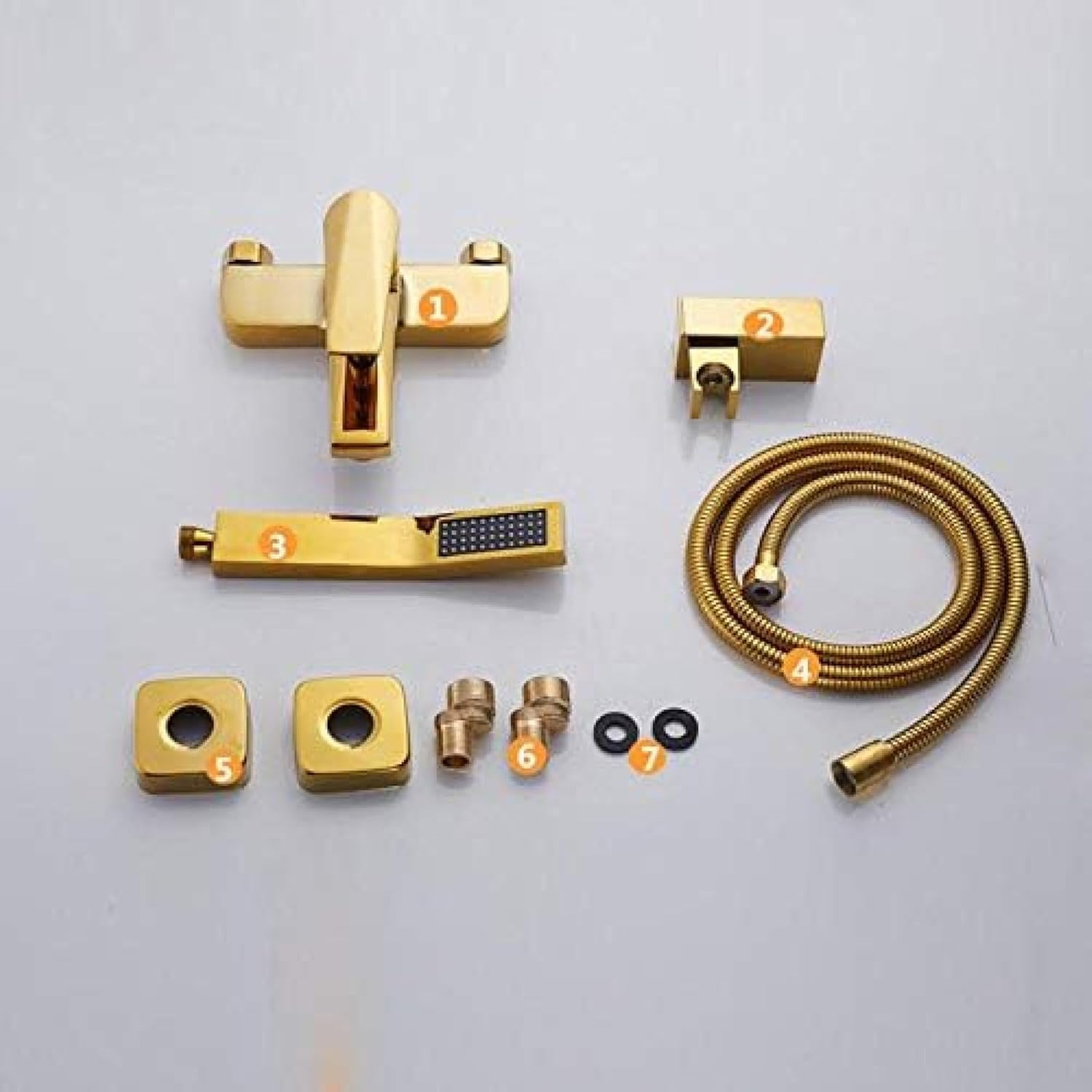 TECKI Gold Two Headed Shower Set with Rain Heads