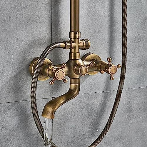 TECKI Rainfall Shower Faucet Set with 8 Inch Handheld Head