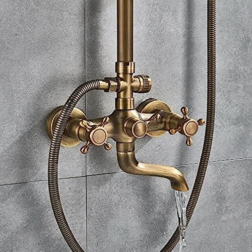 TECKI Rainfall Shower Faucet Set with 8 Inch Handheld Head