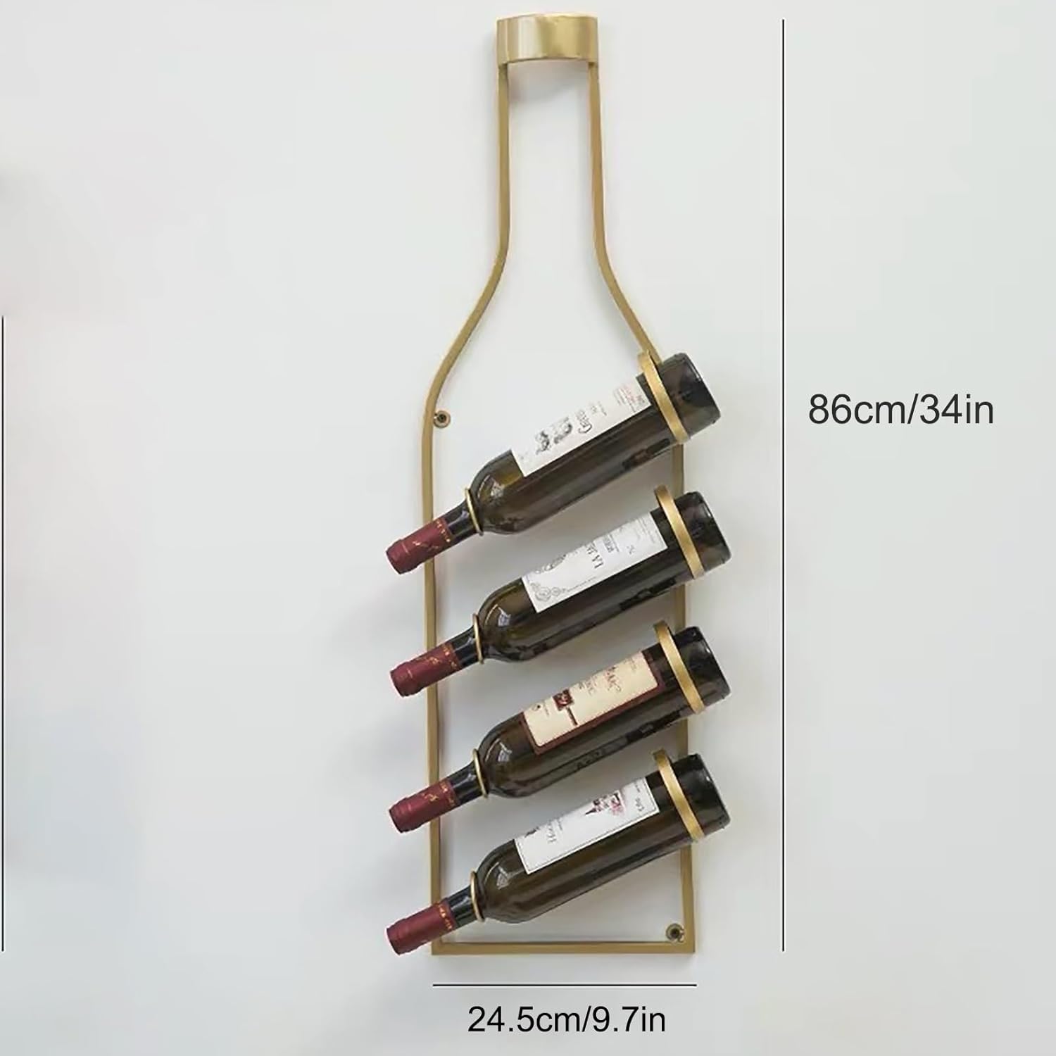 MeyeLo Wall-Mounted Wine Rack in Gold 1