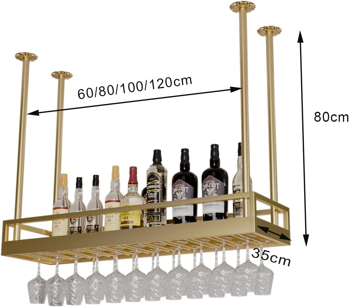 ZJDYDY Ceiling Wine Rack - Durable Metal Wall-Mounted Holder