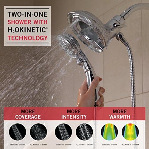 Delta Faucet 4-Spray PowerDrench Shower Head with Hose and Magnetic Docking
