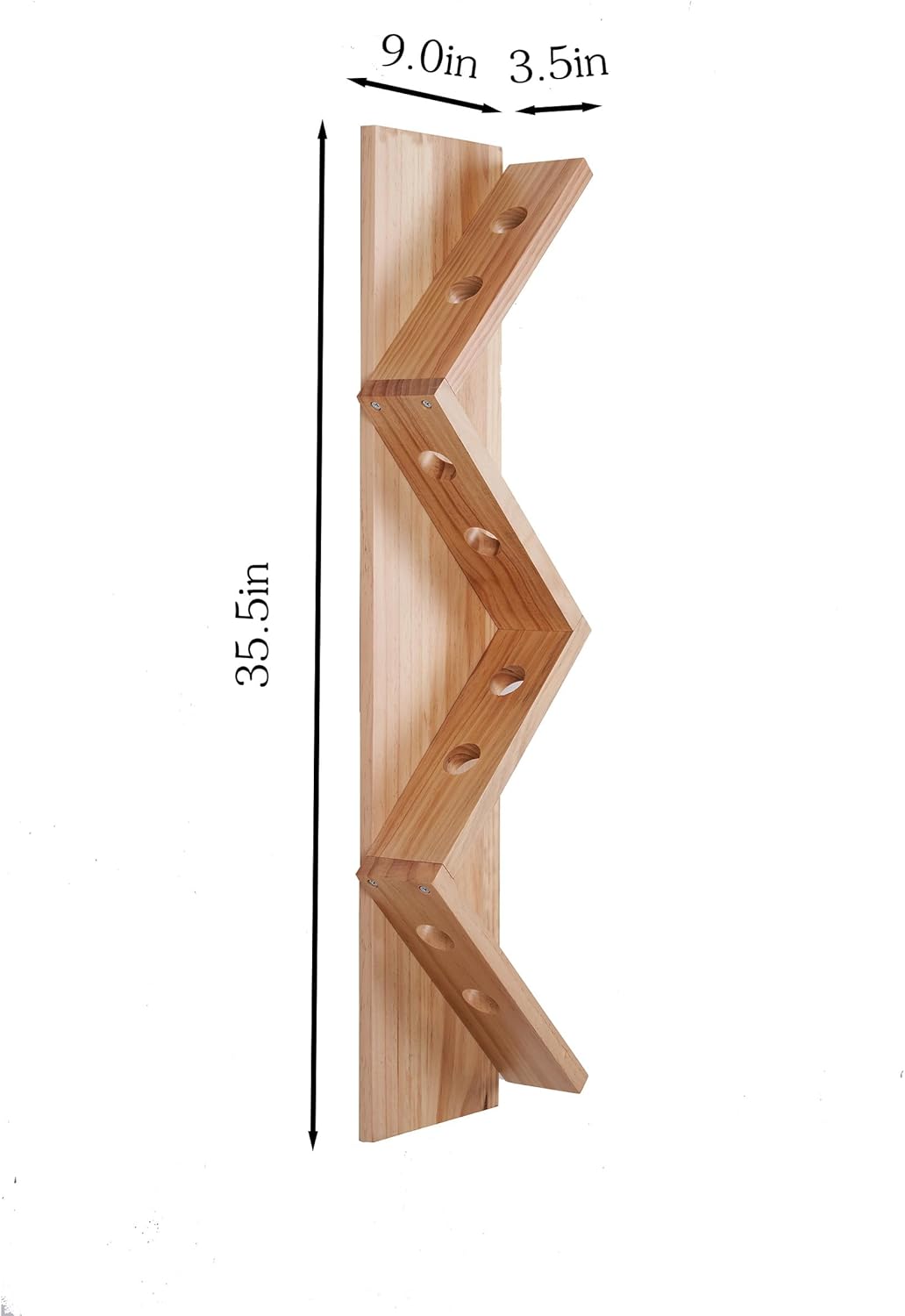 Stylish Wall-Mounted Pine Wine Rack With 8 Bottle Capacity
