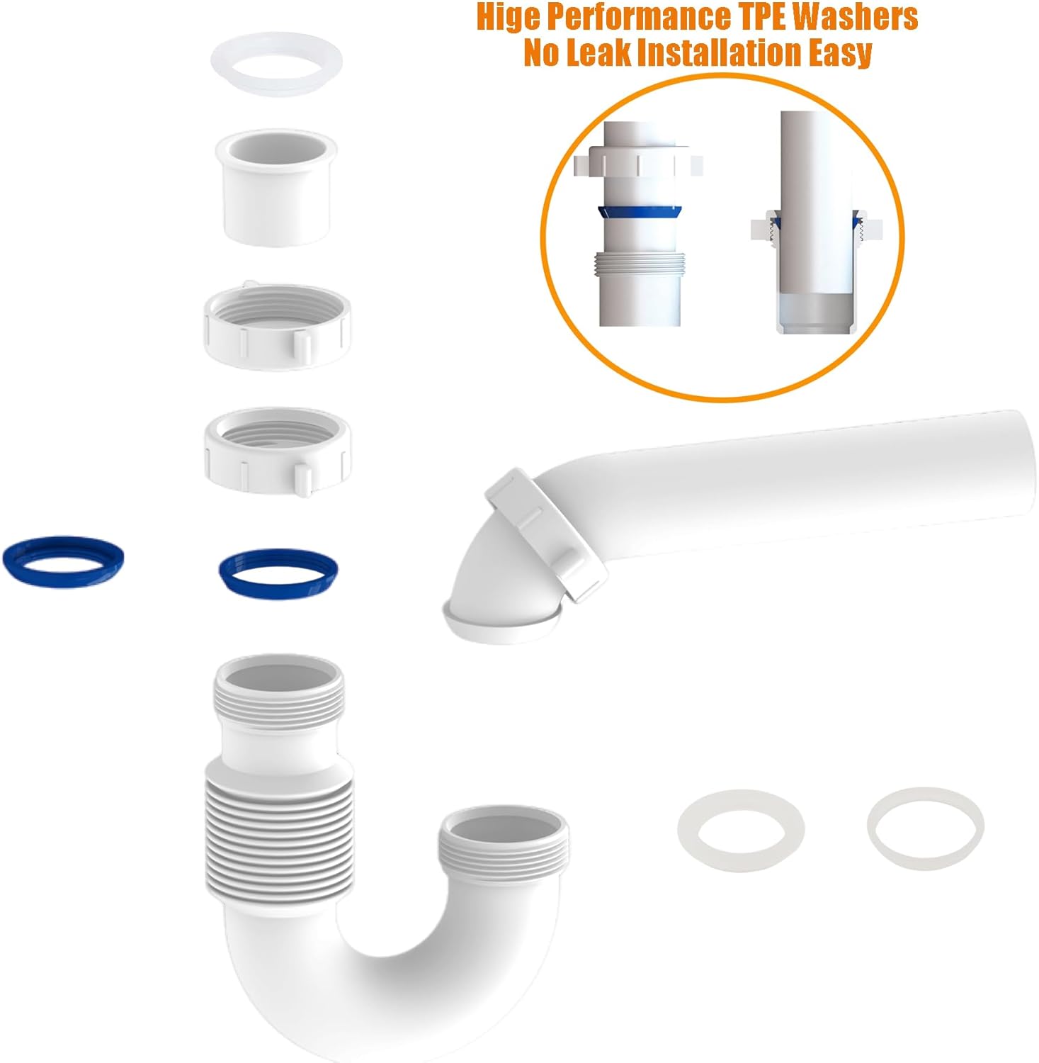 Variimage Flexible P Trap for Kitchen and Bathroom Sinks