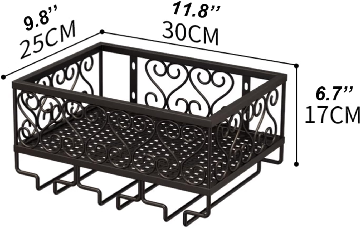 Wall Mounted Wine Rack with Stemware Hanger