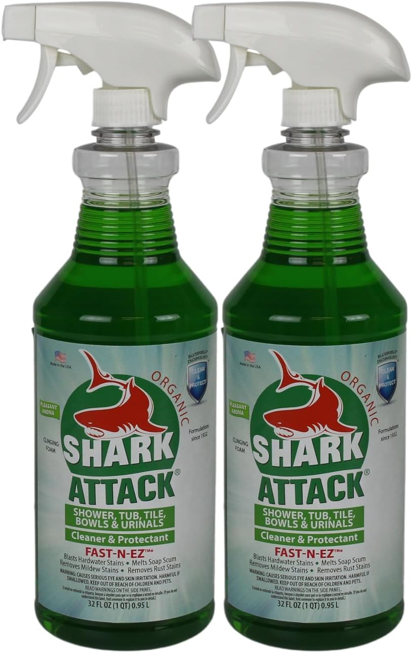 Shark Attack Organic Bathroom Cleaner 32 oz 2 Green