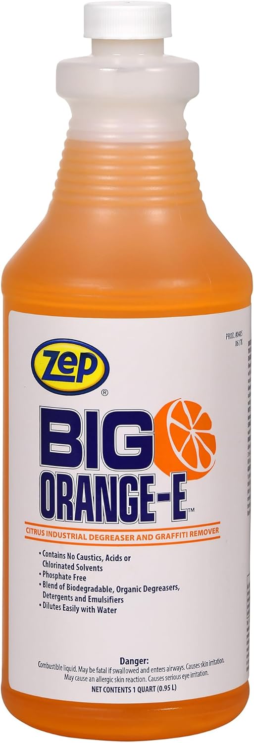 Zep Big Orange-E Citrus Industrial Degreaser 1 Quart Case of 12
