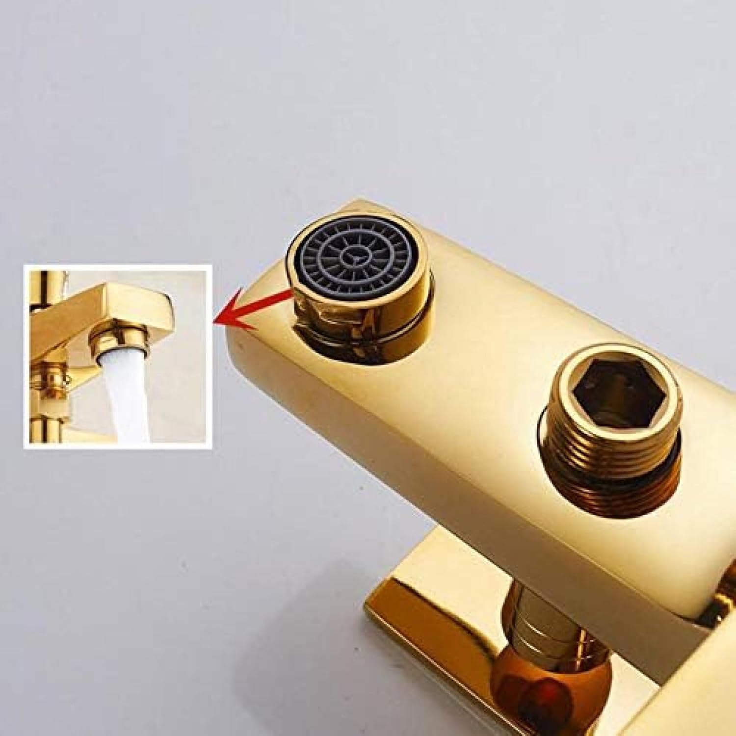 TECKI Gold Two Headed Shower Set with Rain Heads