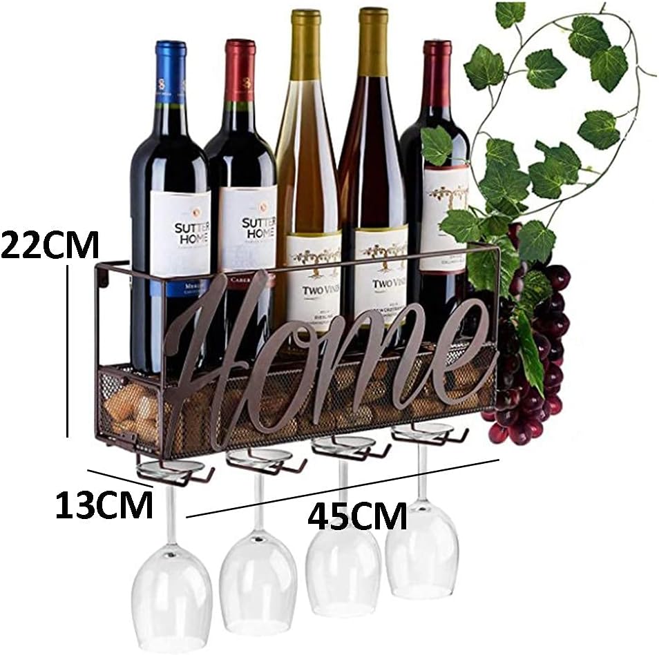 LASEVE Wall Mounted Wine Rack with Cork Storage