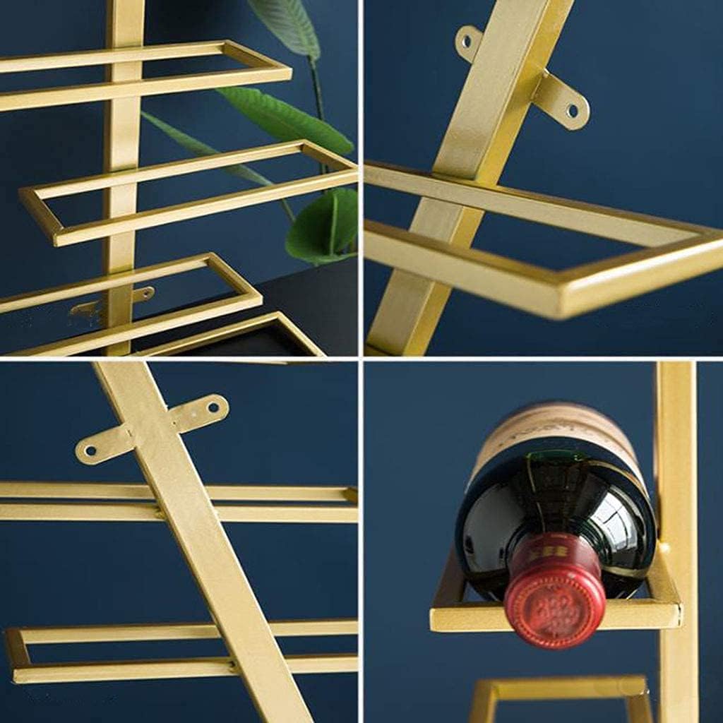 Simple Modern Wall-Mounted Wine Rack in Gold
