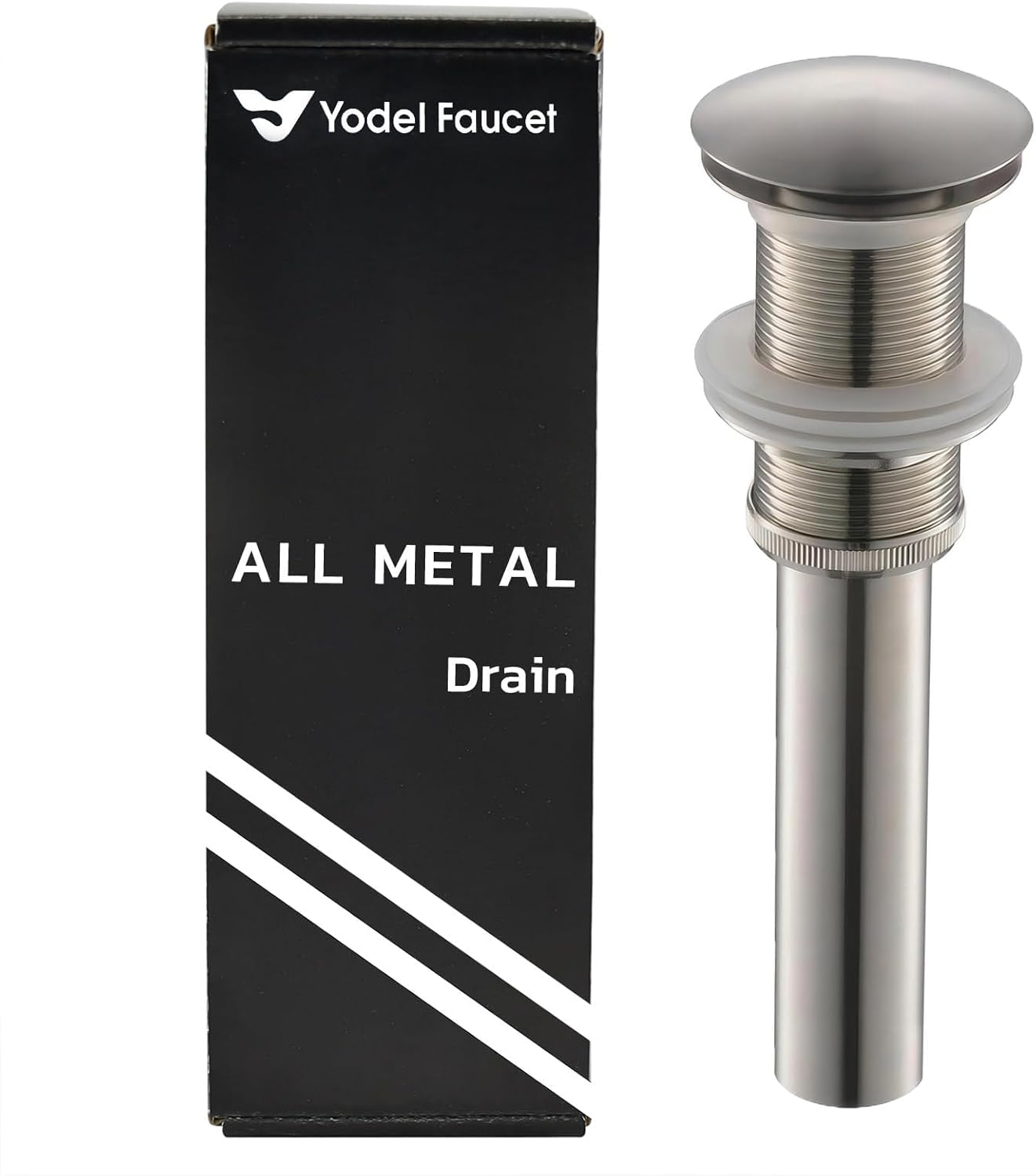 Yodel Vessel Sink Drain Without Overflow - Brushed Nickel
