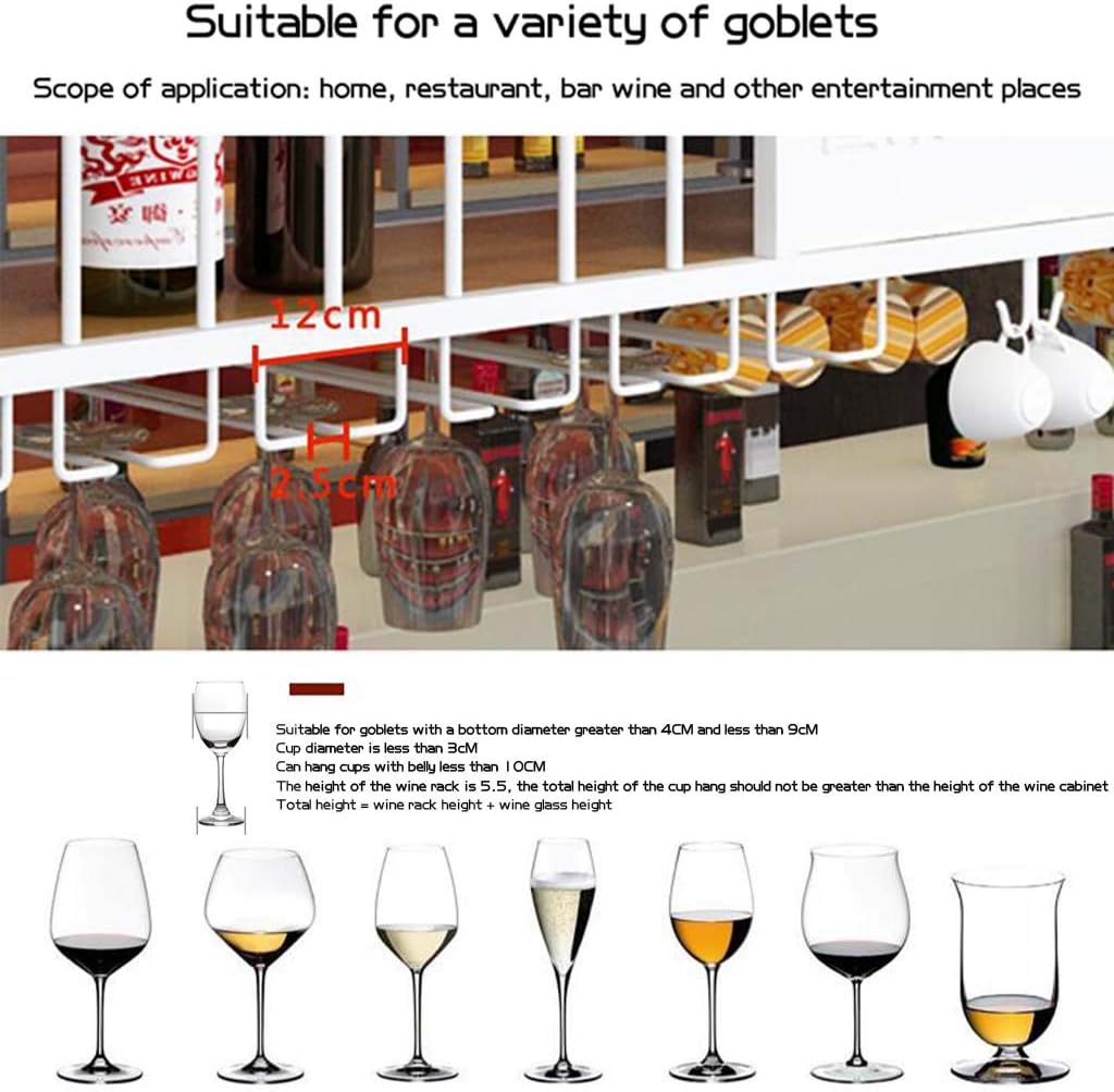 Adjustable Wall-Mounted Wine Rack with Glass Holder