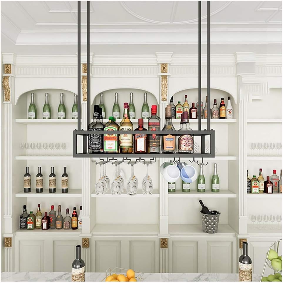 ZJDYDY Wall-Mounted Wine Rack with Wrought Iron Frame