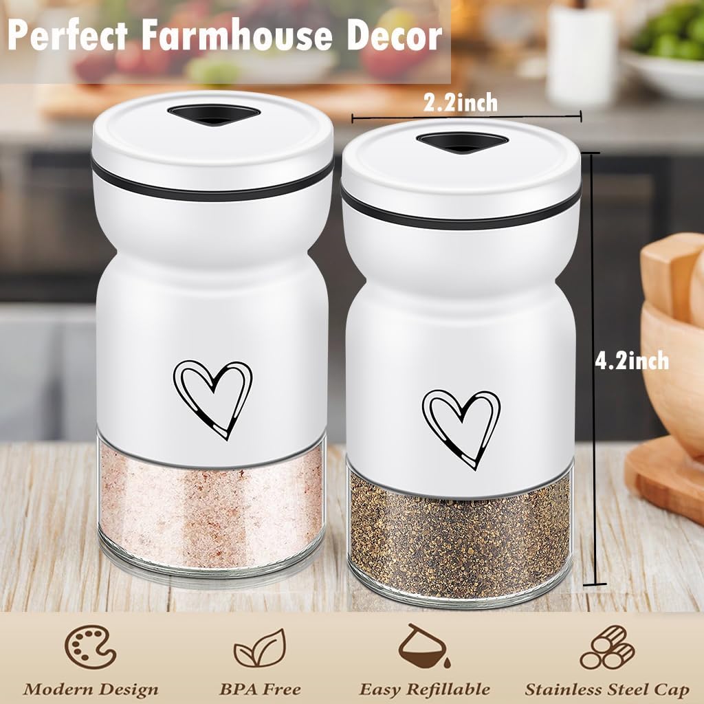 Stainless Steel Salt and Pepper Shakers Set with Adjustable Pour Holes