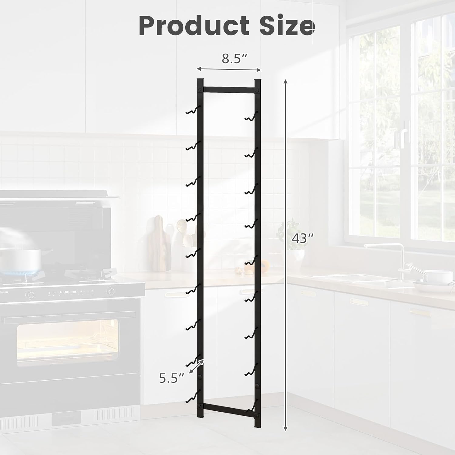 GOFLAME Wall-Mounted Wine Rack for 9 Bottles