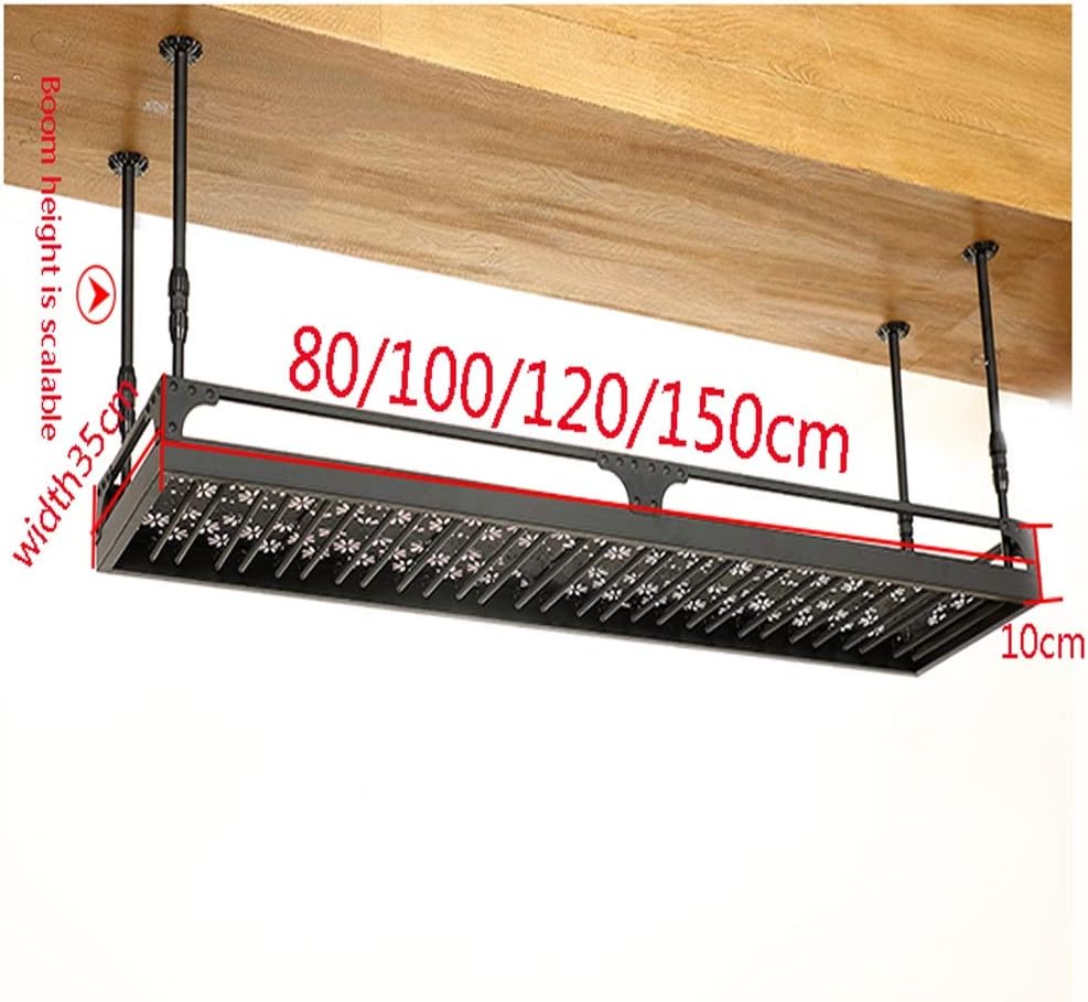 ZJDYDY Adjustable Ceiling Wine Rack with Retro Design