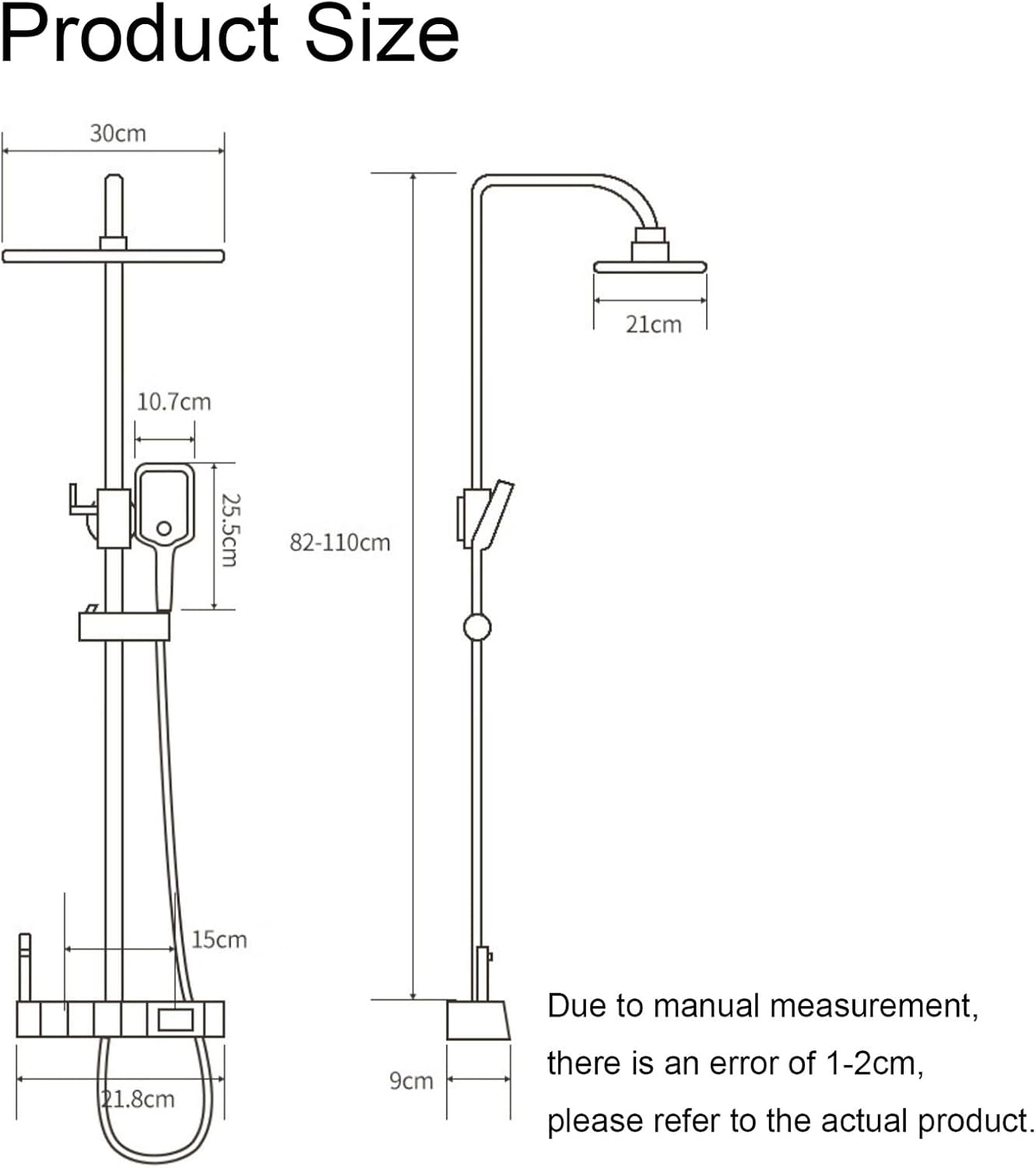 Smart Digital Display Shower Set with Handheld and Rain Shower