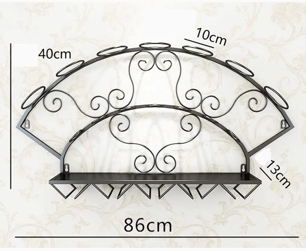 CLoxks 7-Bottle Wall Mounted Wine Rack with Glass Holder