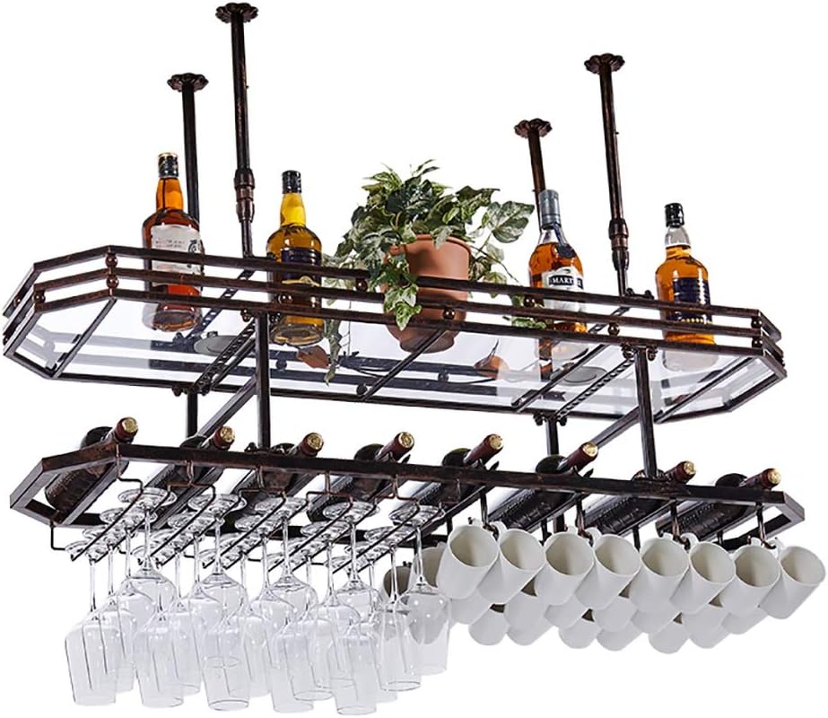 Wall-Mounted Wine Rack with Bronze Finish 120x35cm