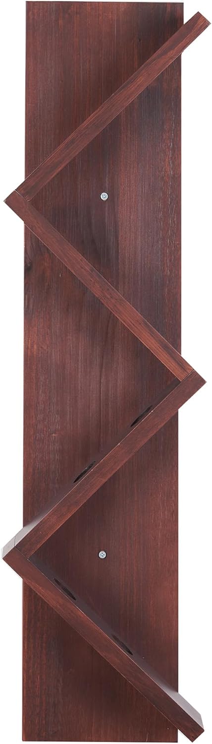 Vertical Wall-Mounted Wood Wine Rack for 8 Bottles