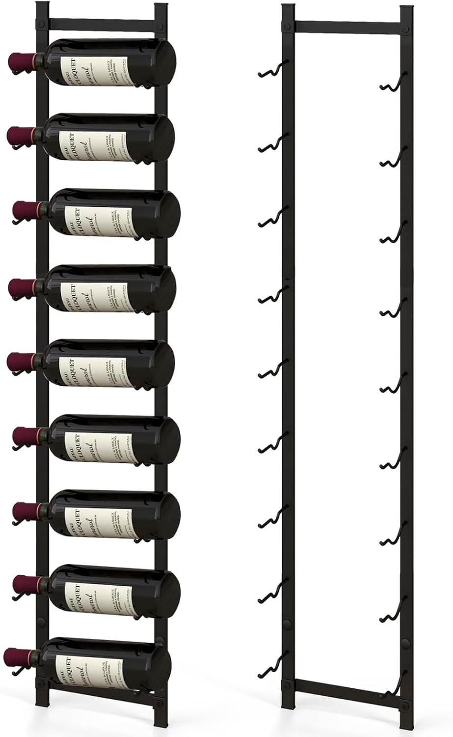 GOFLAME Wall-Mounted Wine Rack for 9 Bottles