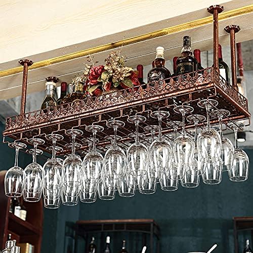 Adjustable Wall-Mounted Wine Rack Iron Metal Ceiling Holder for Home Bar