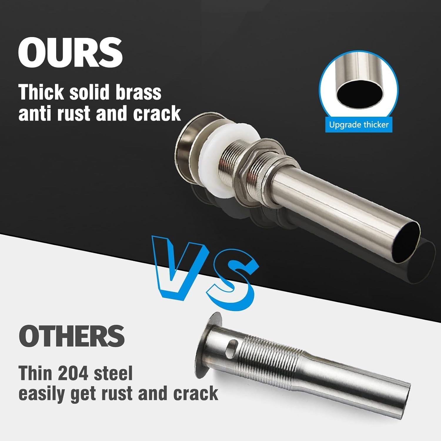 Yodel Vessel Sink Drain Without Overflow - Brushed Nickel