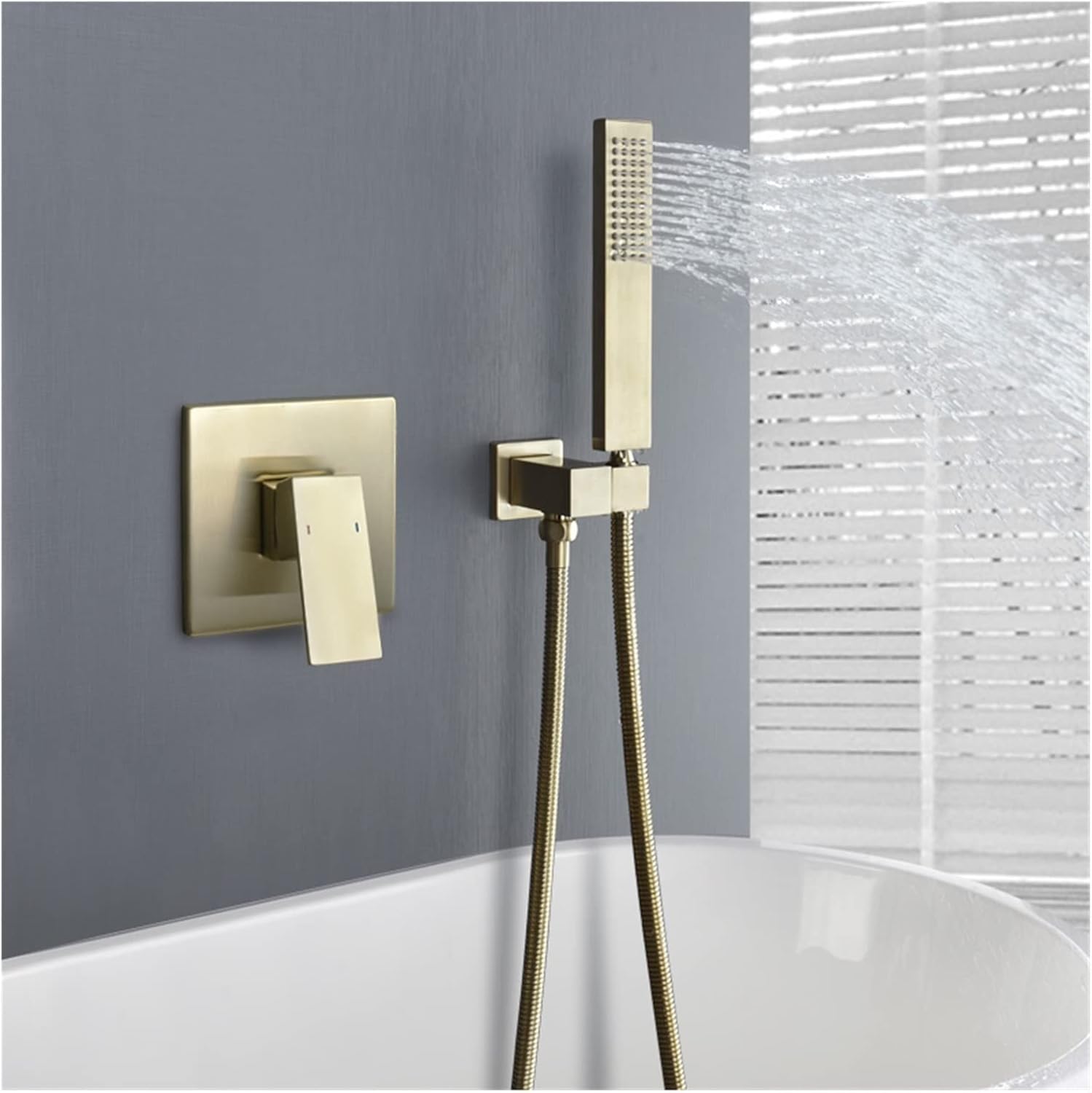 Hidden Waterfall Bathtub Faucet with 3 Modes Shower Set