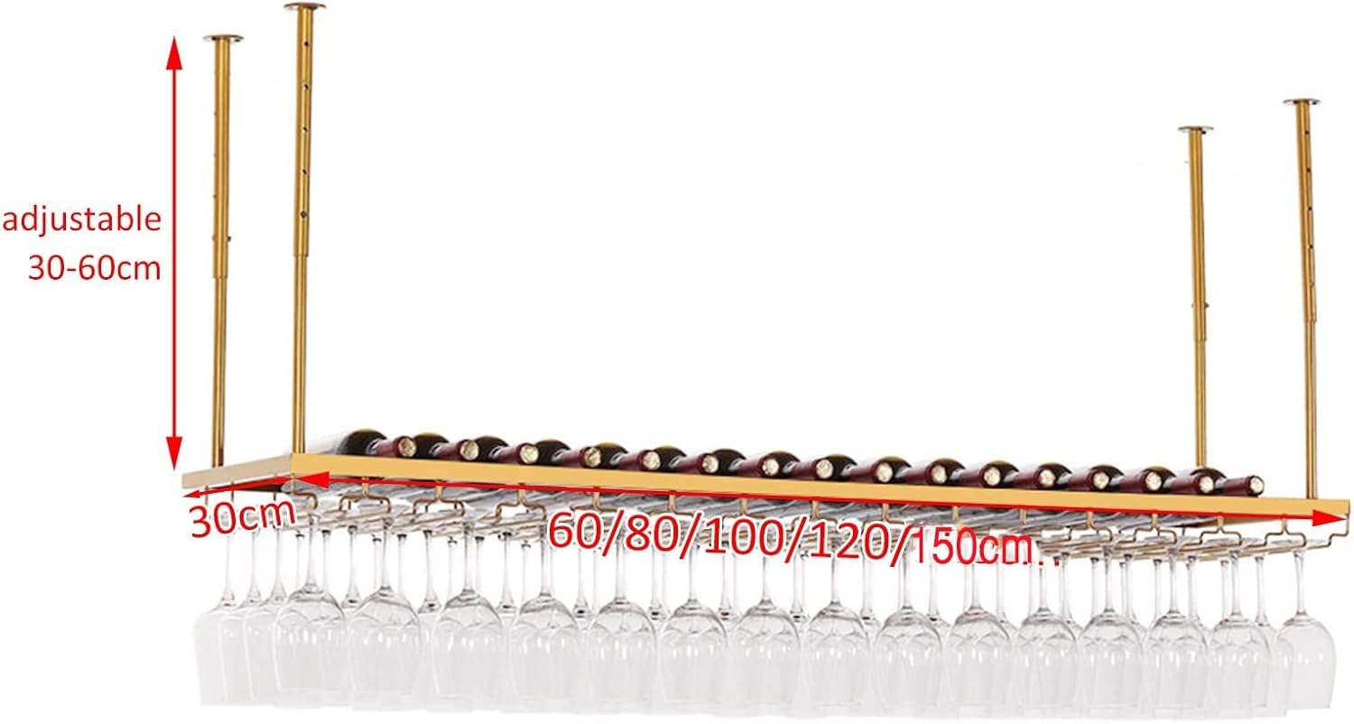 Pimex Wall-Mounted Wine Rack with Goblet Organizer