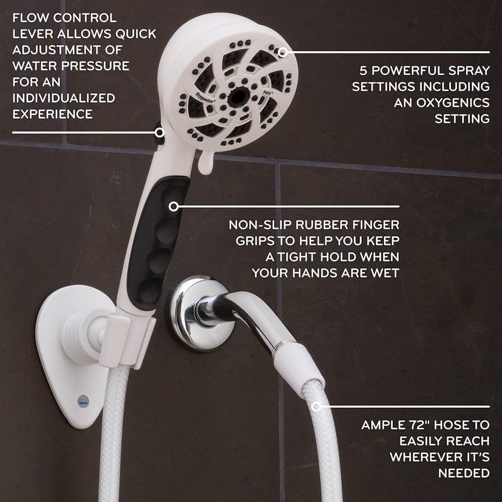 Oxygenics Fury RV Handheld Shower Head Kit White