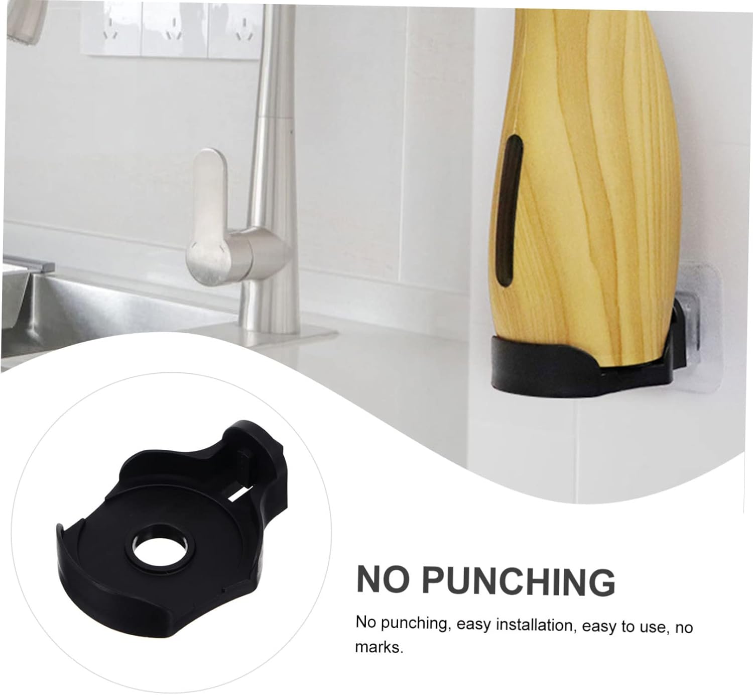 2pcs Wall-Mounted Soap Holder Bracket for Foam and Liquid Dispensers