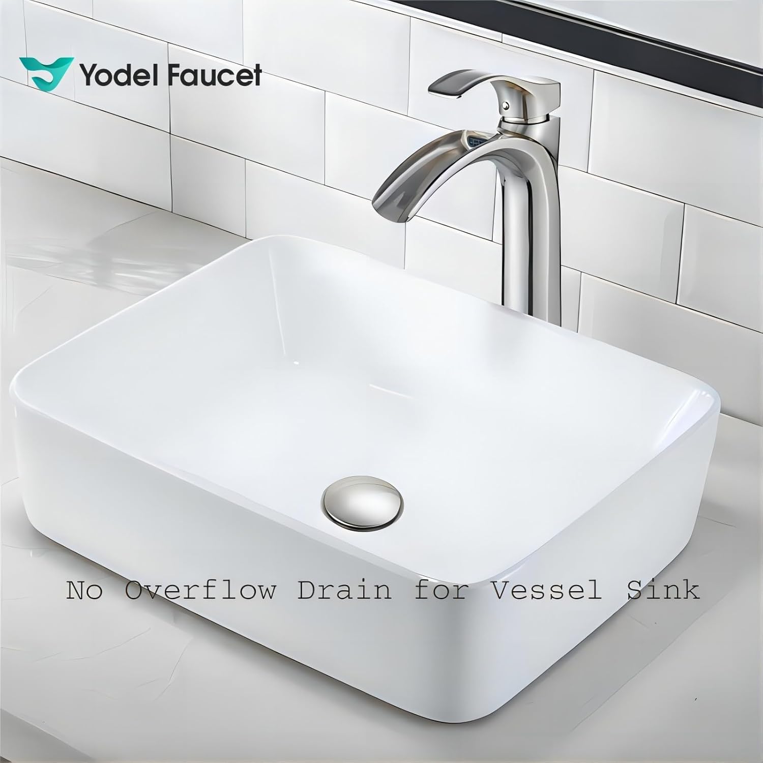 Yodel Vessel Sink Drain Without Overflow - Brushed Nickel