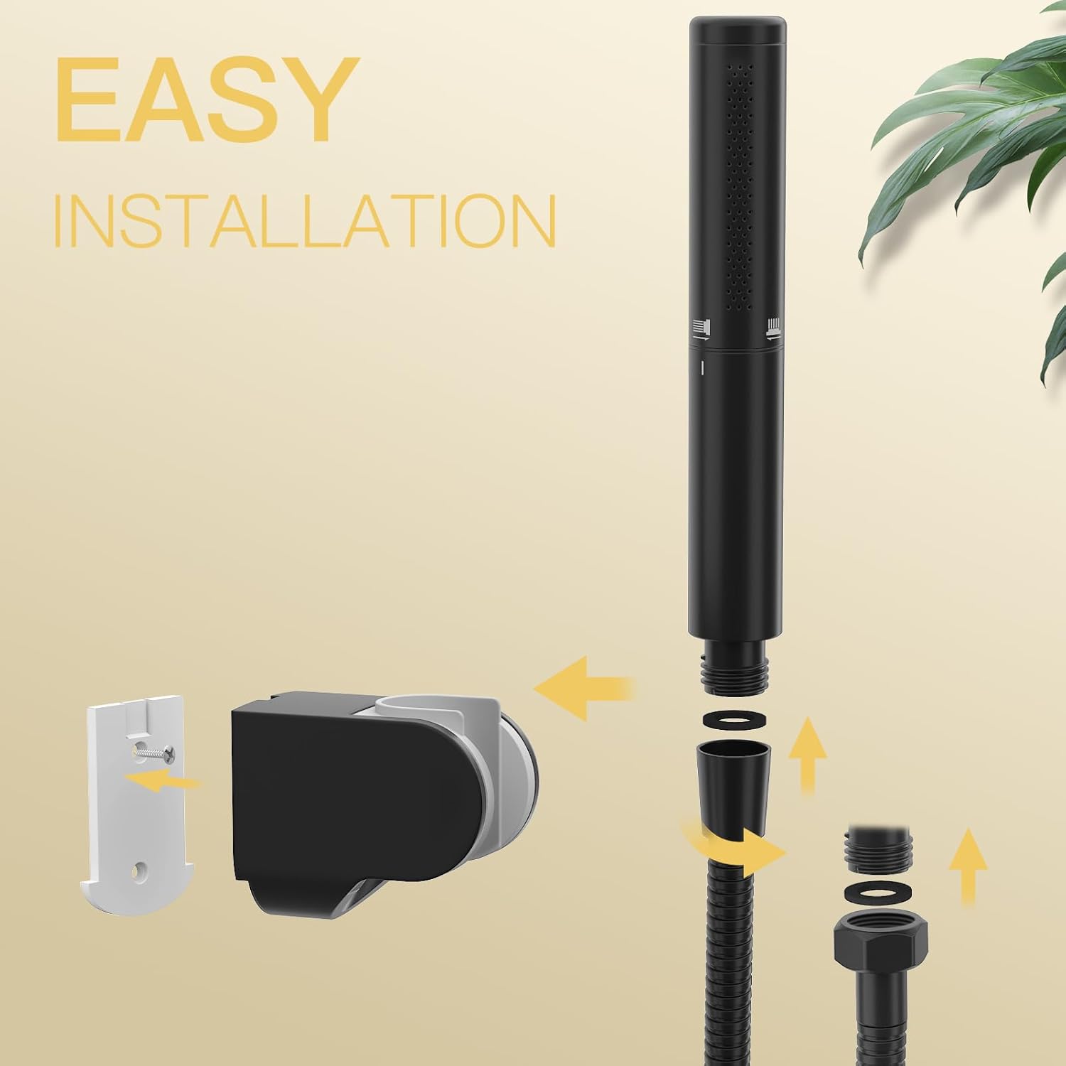 BESy Black Brass 2 In 1 Handheld Shower Head Set