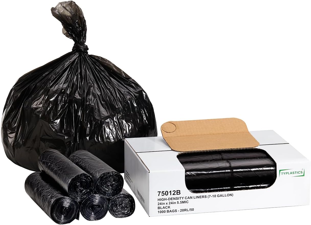 TYPLASTICS 24x24 Black Can Liner 1000 Count Roll