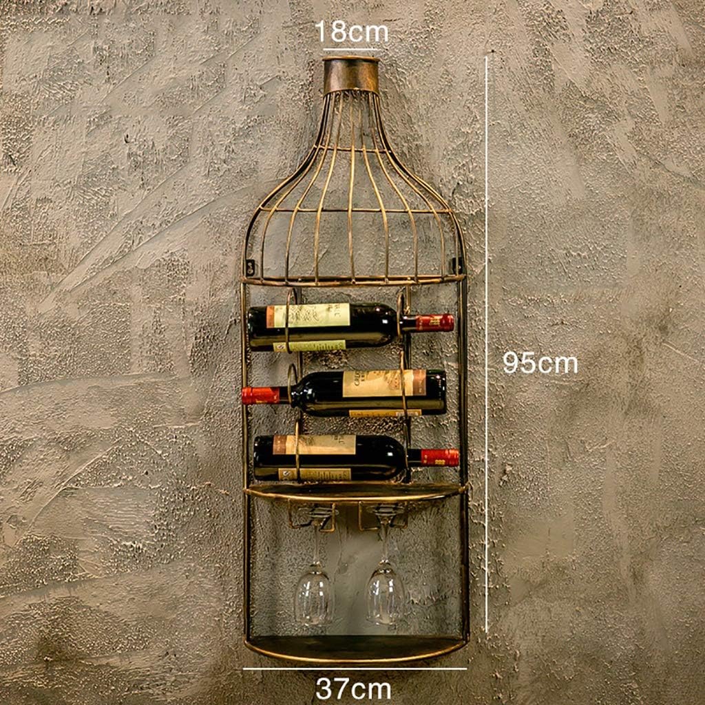 XONJEMU Wall-Mounted Wine Rack with Glass Holder